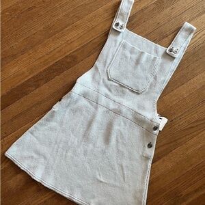 Zara Knit Overall Dress Light Blue/Grey Size Medium